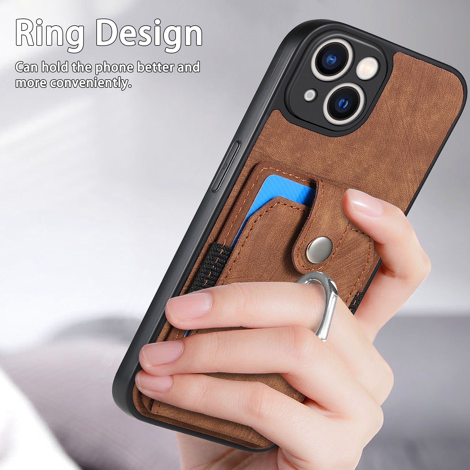For iPhone 14 Plus Case PU Leather TPU PC Kickstand Case Shockproof Phone Cover with Card Holder For iPhone 14 Plus Case PU Leather TPU PC Kickstand Case Shockproof Phone Cover with Card Holder